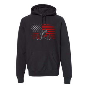 American Flag Fishing Premium Hoodie