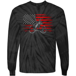 American Flag Fishing Tie-Dye Long Sleeve Shirt