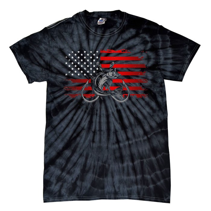 American Flag Fishing Tie-Dye T-Shirt