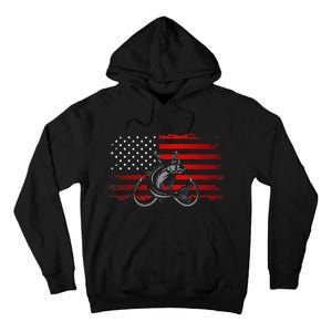 American Flag Fishing Tall Hoodie