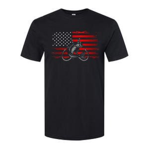 American Flag Fishing Softstyle CVC T-Shirt