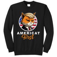 Americat First Funny Patriotic America Cat President Outfit Sweatshirt