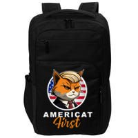 Americat First Funny Patriotic America Cat President Outfit Impact Tech Backpack