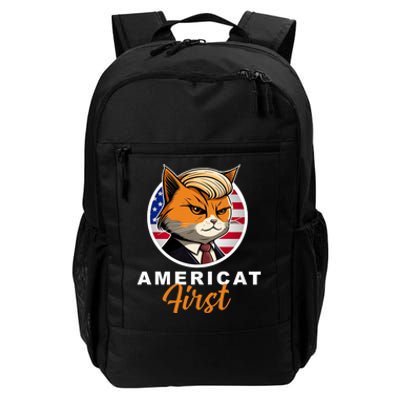 Americat First Funny Patriotic America Cat President Outfit Daily Commute Backpack