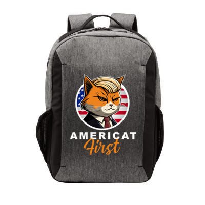 Americat First Funny Patriotic America Cat President Outfit Vector Backpack