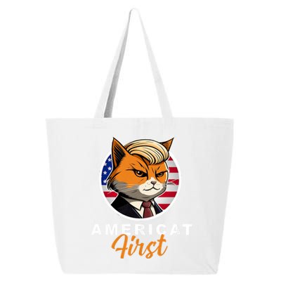 Americat First Funny Patriotic America Cat President Outfit 25L Jumbo Tote