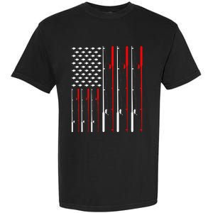 American Flag Fishing Rod Fishing Lover Garment-Dyed Heavyweight T-Shirt