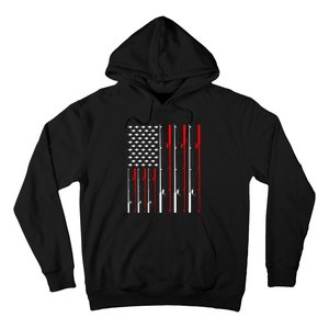 American Flag Fishing Rod Fishing Lover Hoodie