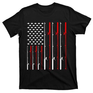 American Flag Fishing Rod Fishing Lover T-Shirt