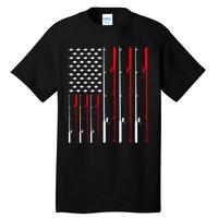 American Flag Fishing Rod Fishing Lover Tall T-Shirt