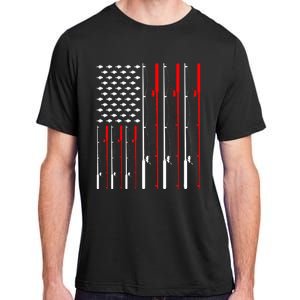 American Flag Fishing Rod Fishing Lover Adult ChromaSoft Performance T-Shirt