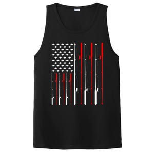 American Flag Fishing Rod Fishing Lover PosiCharge Competitor Tank