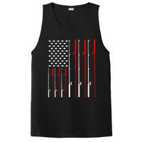 American Flag Fishing Rod Fishing Lover PosiCharge Competitor Tank