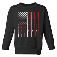 American Flag Fishing Rod Fishing Lover Toddler Sweatshirt