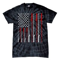 American Flag Fishing Rod Fishing Lover Tie-Dye T-Shirt