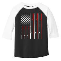 American Flag Fishing Rod Fishing Lover Toddler Fine Jersey T-Shirt