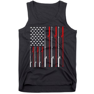 American Flag Fishing Rod Fishing Lover Tank Top