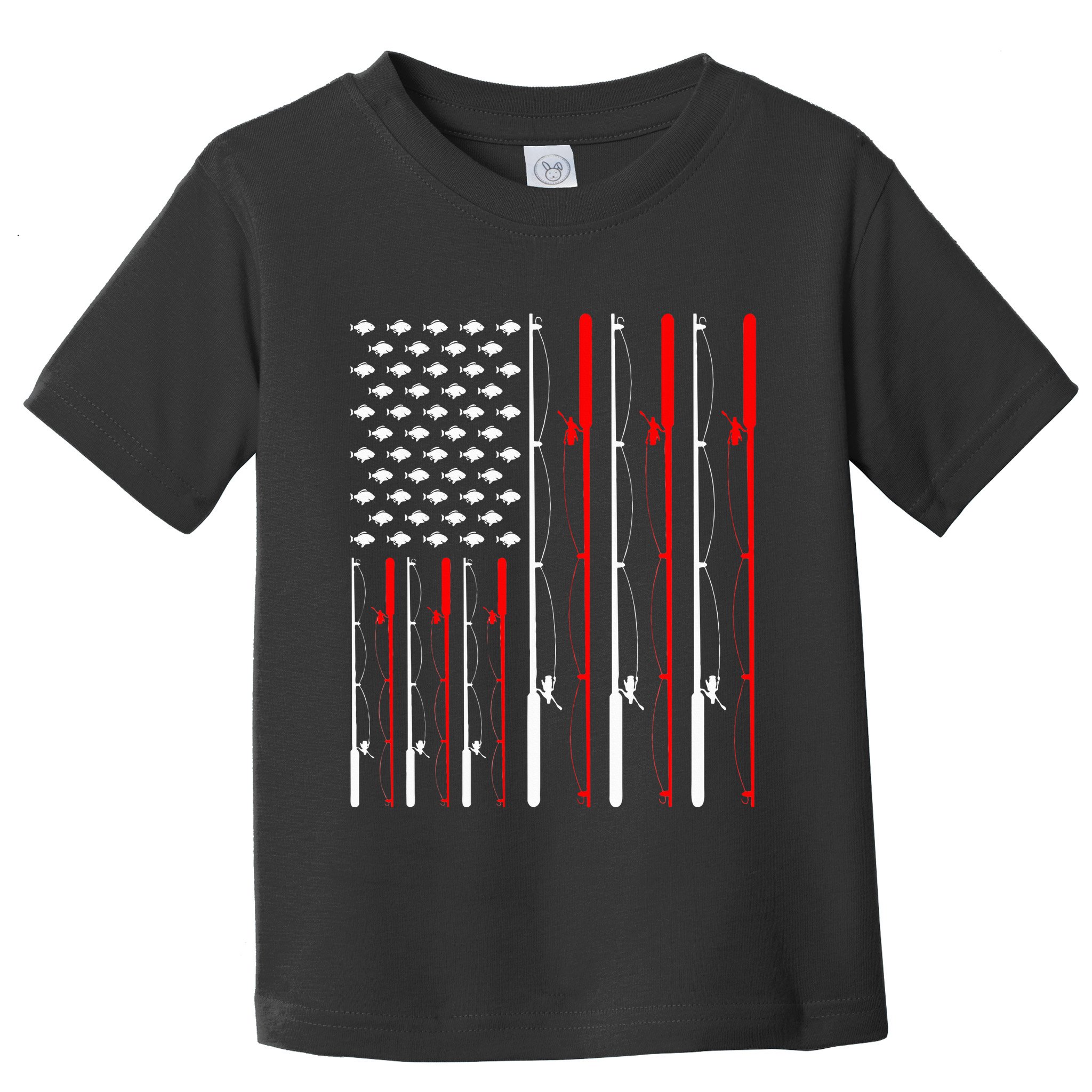 American Flag Fishing Rod Fishing Lover Toddler T-Shirt