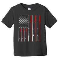 American Flag Fishing Rod Fishing Lover Toddler T-Shirt