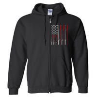 American Flag Fishing Rod Fishing Lover Full Zip Hoodie