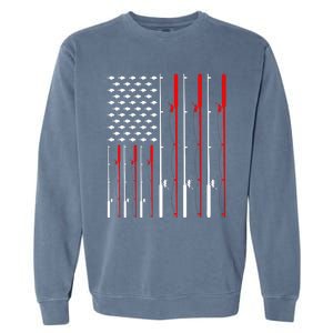 American Flag Fishing Rod Fishing Lover Garment-Dyed Sweatshirt