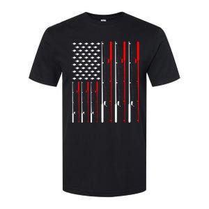 American Flag Fishing Rod Fishing Lover Softstyle CVC T-Shirt