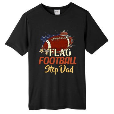 American Flag Football Step Dad Funny Gift For FatherS Day Meaningful Gift Tall Fusion ChromaSoft Performance T-Shirt