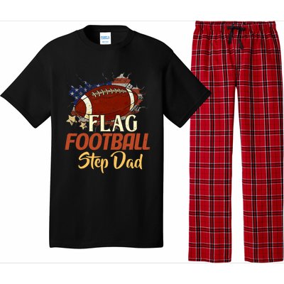 American Flag Football Step Dad Funny Gift For FatherS Day Meaningful Gift Pajama Set