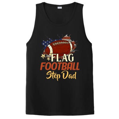 American Flag Football Step Dad Funny Gift For FatherS Day Meaningful Gift PosiCharge Competitor Tank