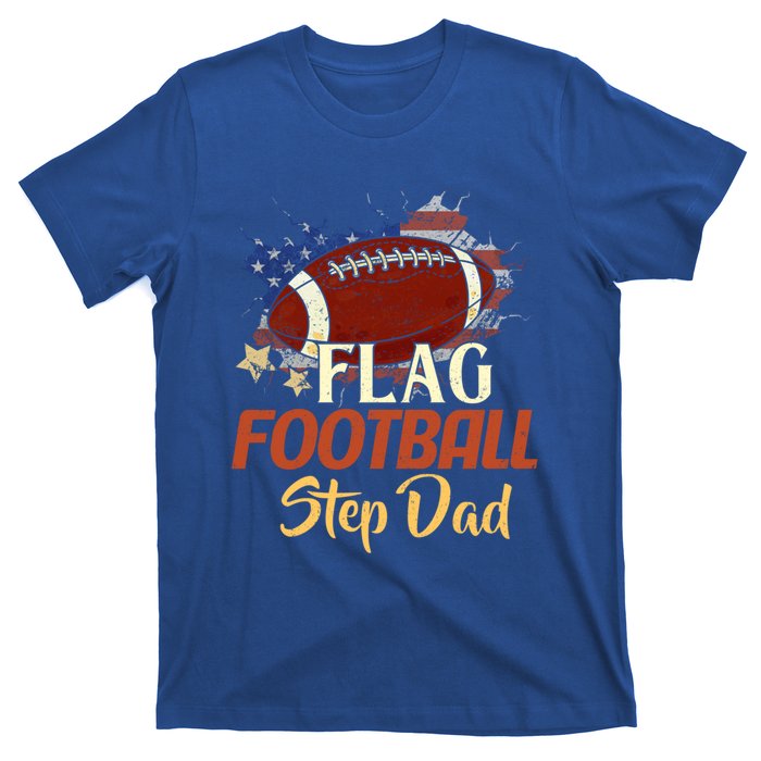 American Flag Football Step Dad Funny Gift For FatherS Day Meaningful Gift T-Shirt