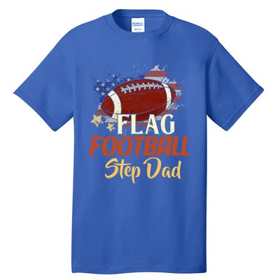 American Flag Football Step Dad Funny Gift For FatherS Day Meaningful Gift Tall T-Shirt