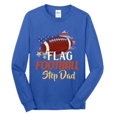 American Flag Football Step Dad Funny Gift For FatherS Day Meaningful Gift Tall Long Sleeve T-Shirt