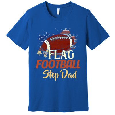 American Flag Football Step Dad Funny Gift For FatherS Day Meaningful Gift Premium T-Shirt