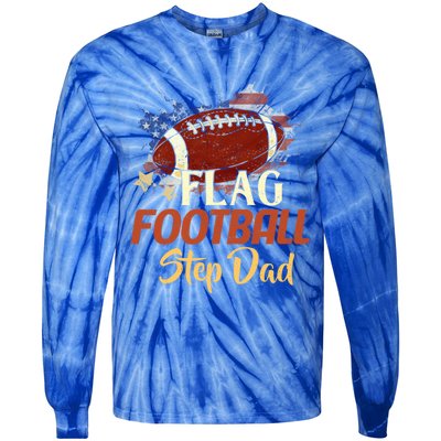 American Flag Football Step Dad Funny Gift For FatherS Day Meaningful Gift Tie-Dye Long Sleeve Shirt