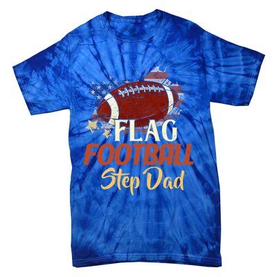 American Flag Football Step Dad Funny Gift For FatherS Day Meaningful Gift Tie-Dye T-Shirt