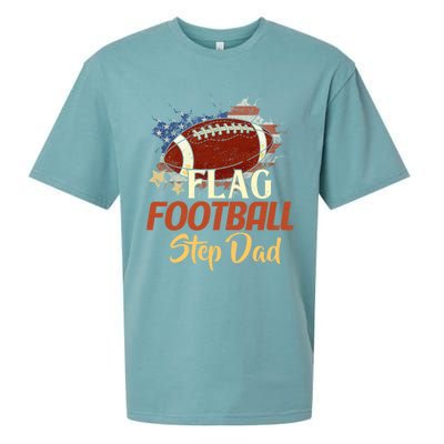 American Flag Football Step Dad Funny Gift For FatherS Day Meaningful Gift Sueded Cloud Jersey T-Shirt