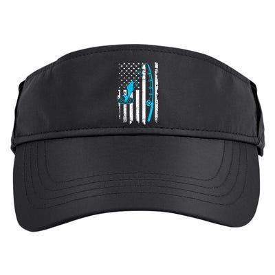 American Flag Fishing Vintage Fishing Adult Drive Performance Visor