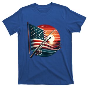 American Flag Fish Fisher Fisher Funny Bass Fishing Usa Gift T-Shirt