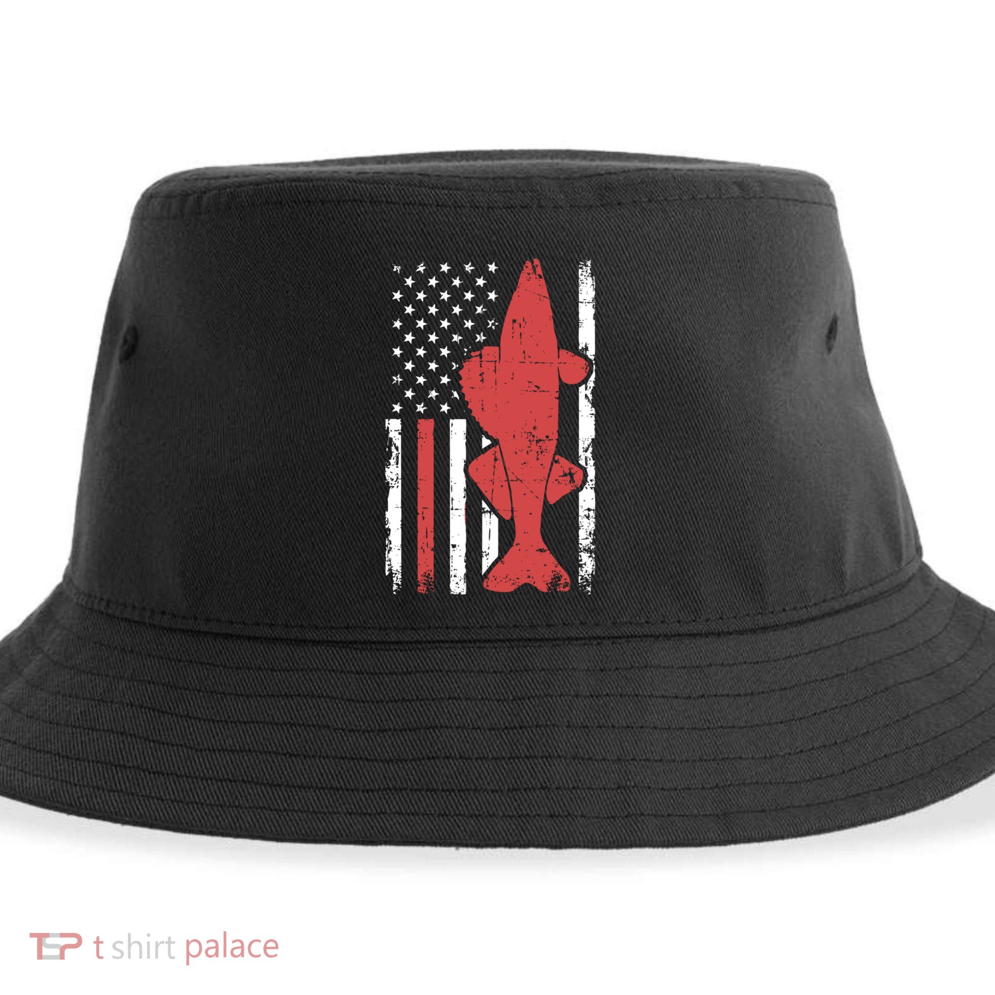 American Flag Fishing Bass Pro Fish 4th Of July Cool Gift Sustainable Bucket Hat