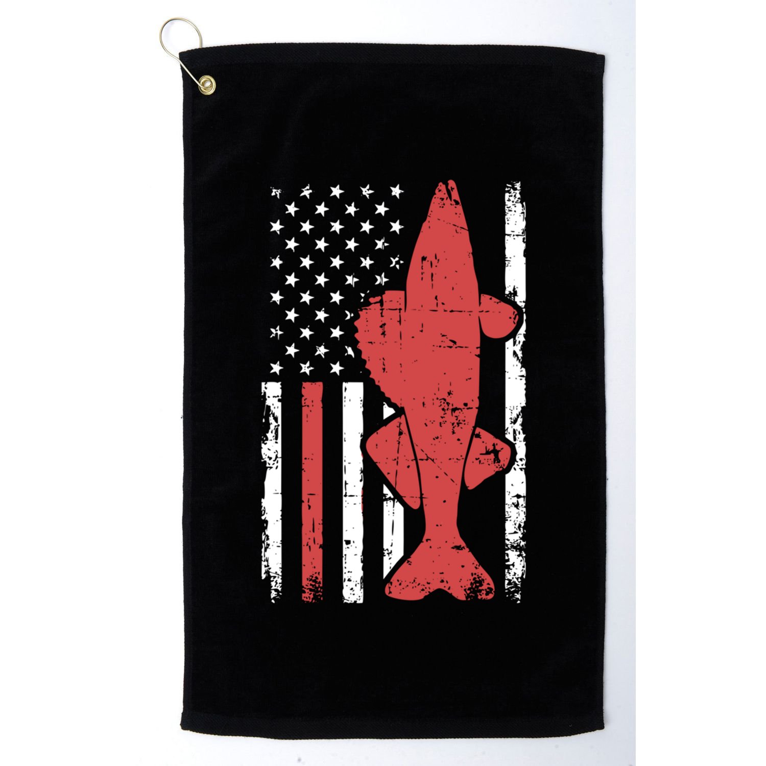 American Flag Fishing Bass Pro Fish 4th Of July Cool Gift Golf Towel