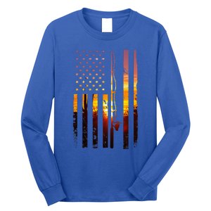 American Flag Fish Fisher Fisherman Funny Bass Fishing Usa Long Sleeve Shirt