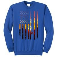 American Flag Fish Fisher Fisherman Funny Bass Fishing Usa Sweatshirt