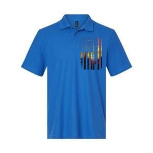 American Flag Fish Fisher Fisherman Funny Bass Fishing Usa Softstyle Adult Sport Polo