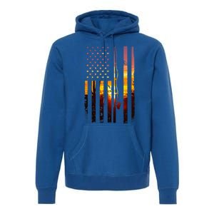 American Flag Fish Fisher Fisherman Funny Bass Fishing Usa Premium Hoodie