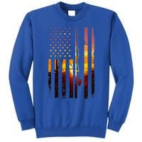 American Flag Fish Fisher Fisherman Funny Bass Fishing Usa Tall Sweatshirt