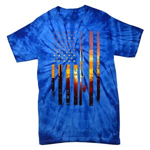 American Flag Fish Fisher Fisherman Funny Bass Fishing Usa Tie-Dye T-Shirt