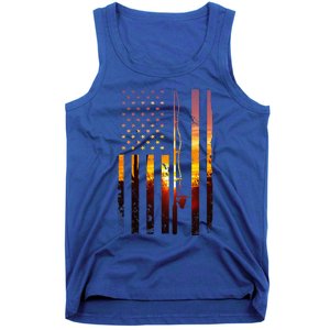 American Flag Fish Fisher Fisherman Funny Bass Fishing Usa Tank Top