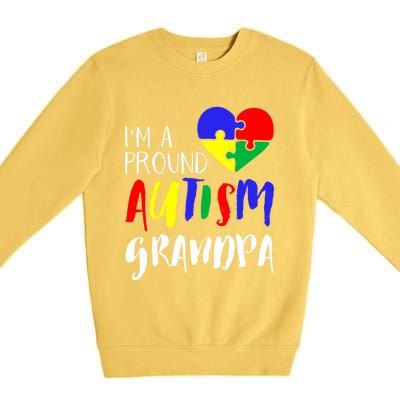 Autism Family Gift Proud Autism Grandpa Funny Gift Autism Funny Gift Premium Crewneck Sweatshirt