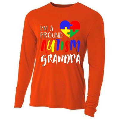 Autism Family Gift Proud Autism Grandpa Funny Gift Autism Funny Gift Cooling Performance Long Sleeve Crew