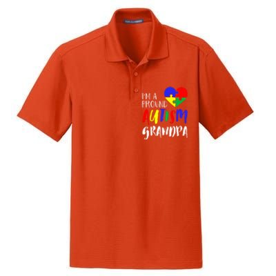 Autism Family Gift Proud Autism Grandpa Funny Gift Autism Funny Gift Dry Zone Grid Polo